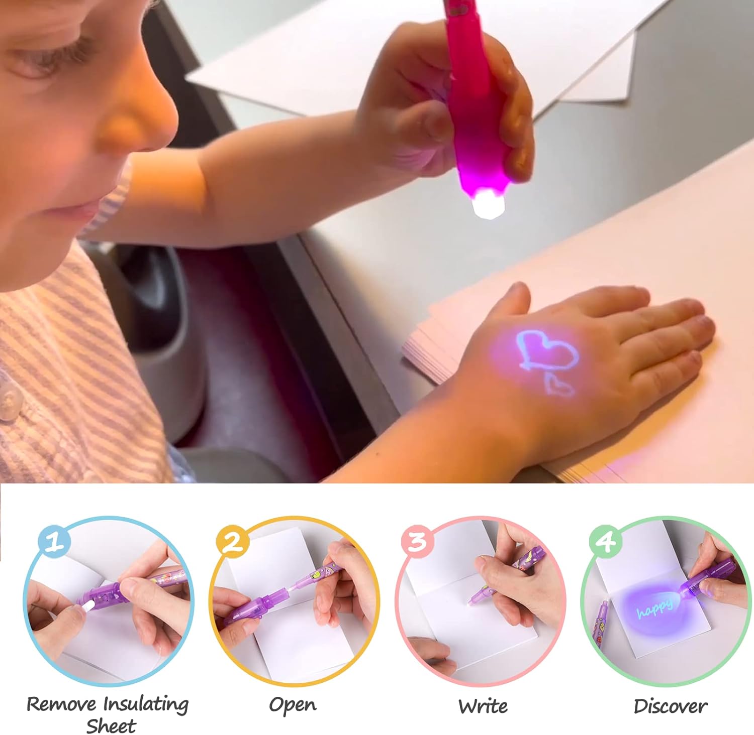 Tafulor Invisible Ink Pen Set for Kids 8PCS
