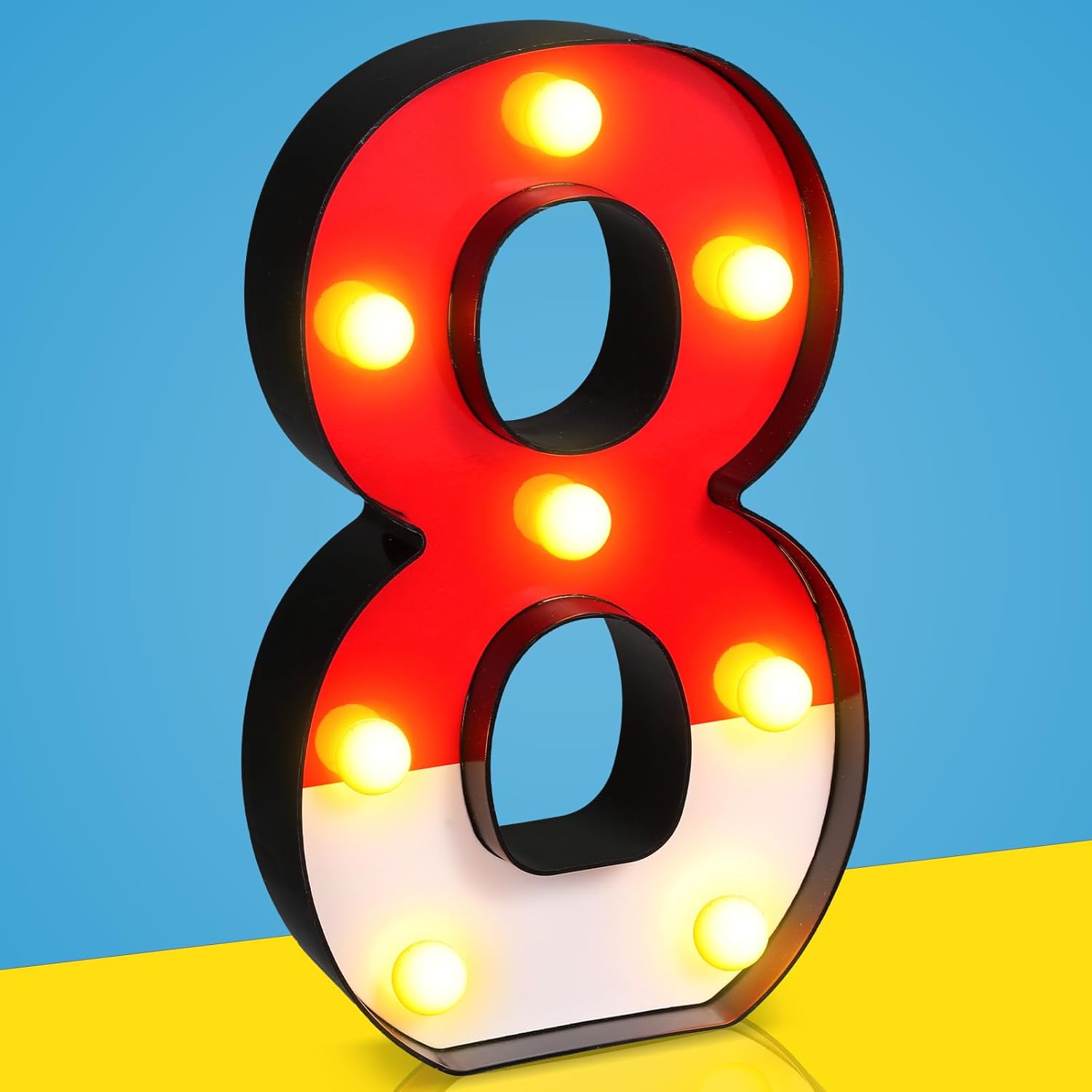 Mudder LED Cartoon Glowing Numbers Party Decorations