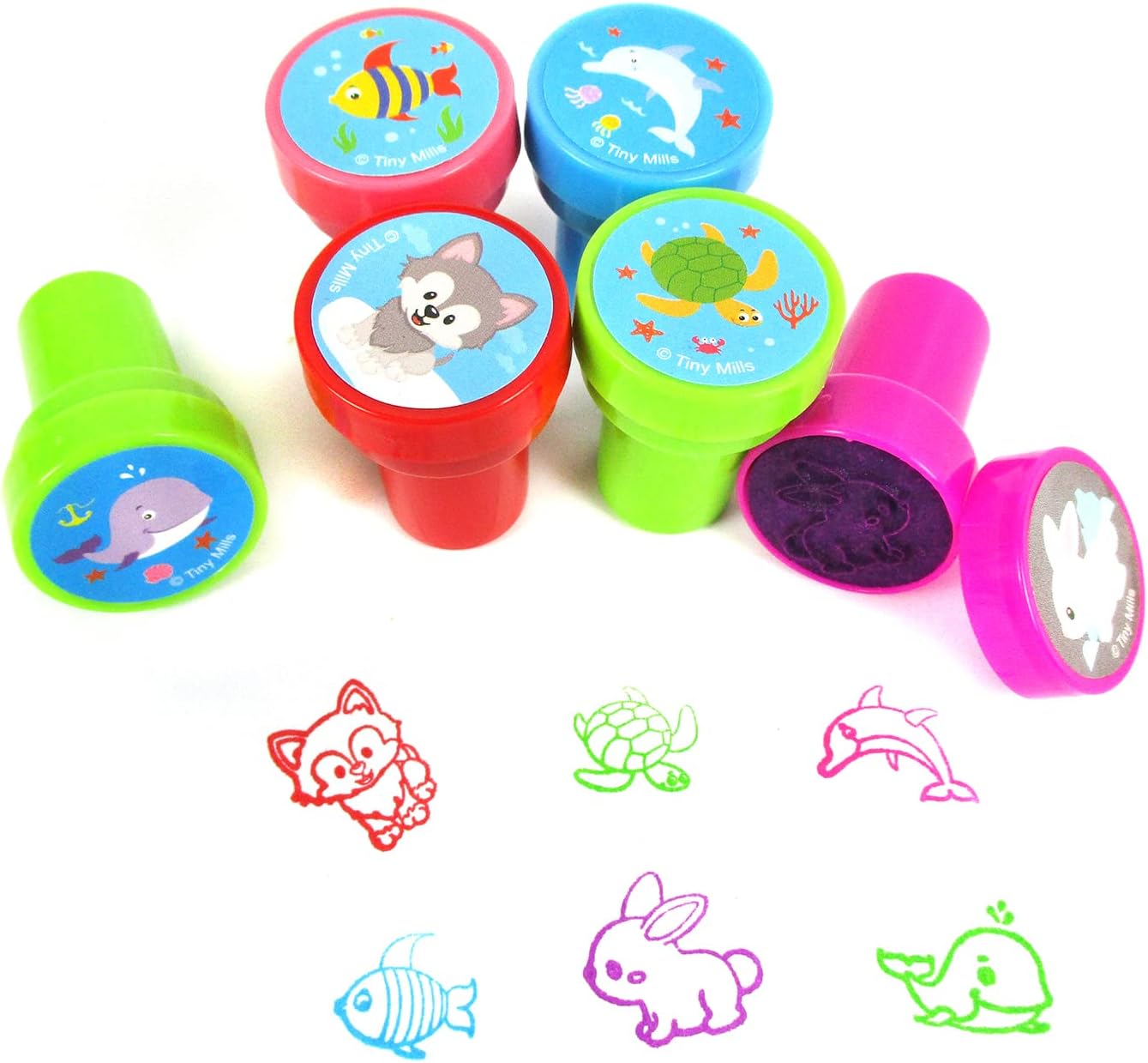 TINYMILLS 60 Pcs Animals Stampers for Kids