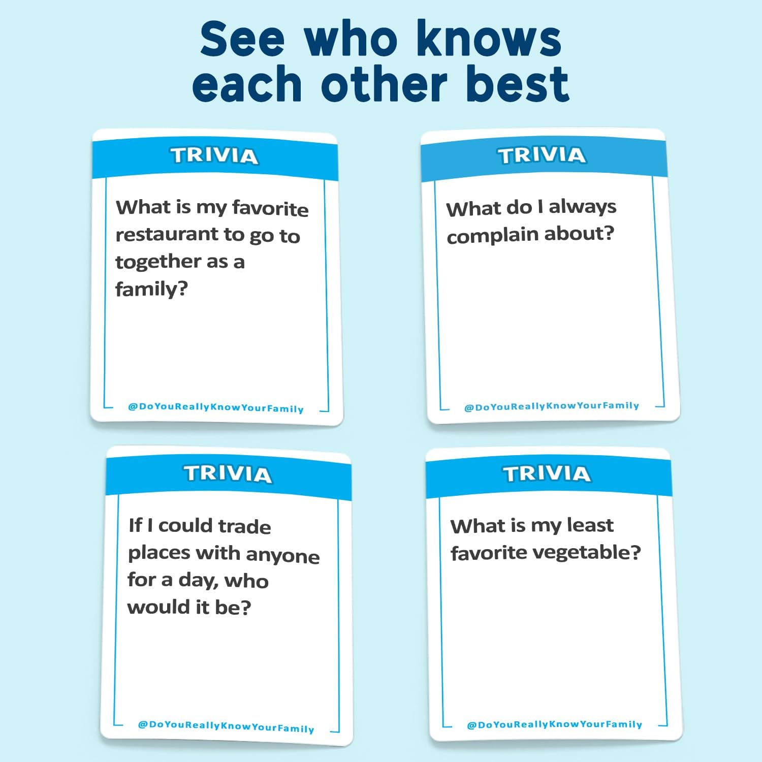 Do You Really Know Your Family Family Card Game