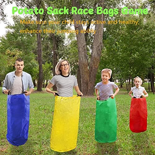 28PCS Potato Sack Race Bags with Gold Medals and Whistles