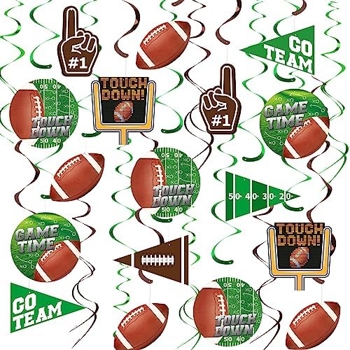 30 Piece Football Streamer Party Decorations