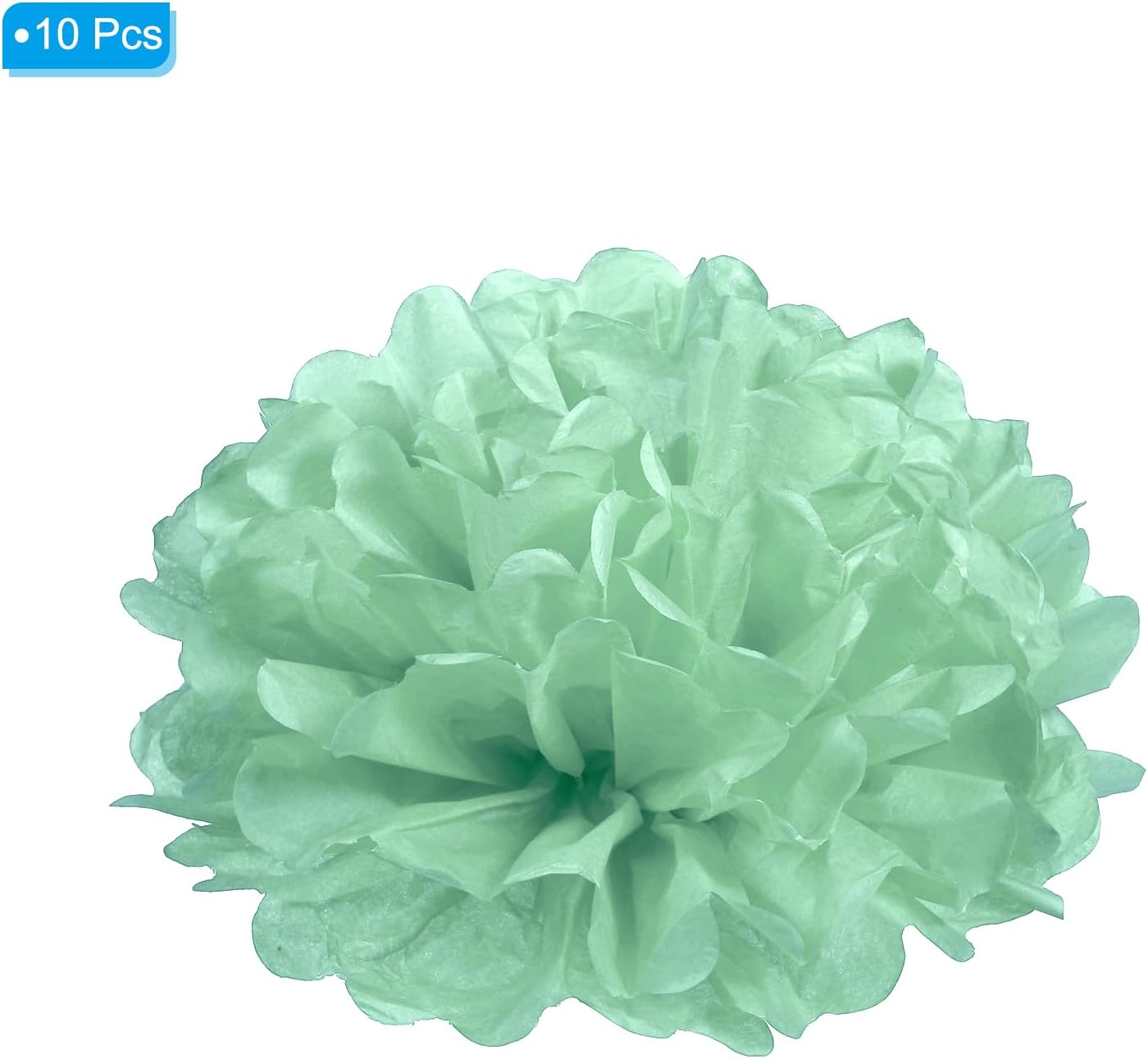 PATIKIL 4 Inch Tissue Pom Poms Flowers 10 Pack Mint Green