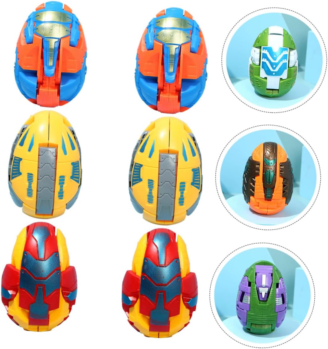 6pcs Dinosaur Egg Transforming Toy Set for Kids Educational Play