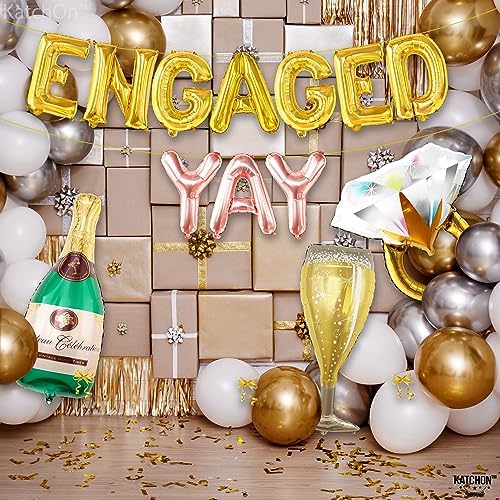 KatchOn Yay Engaged Balloons Set - 37 Inch Pack of 13