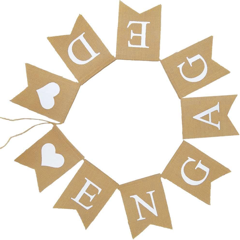 Engaged Burlap Banner Rustic Engagement Party Decorations