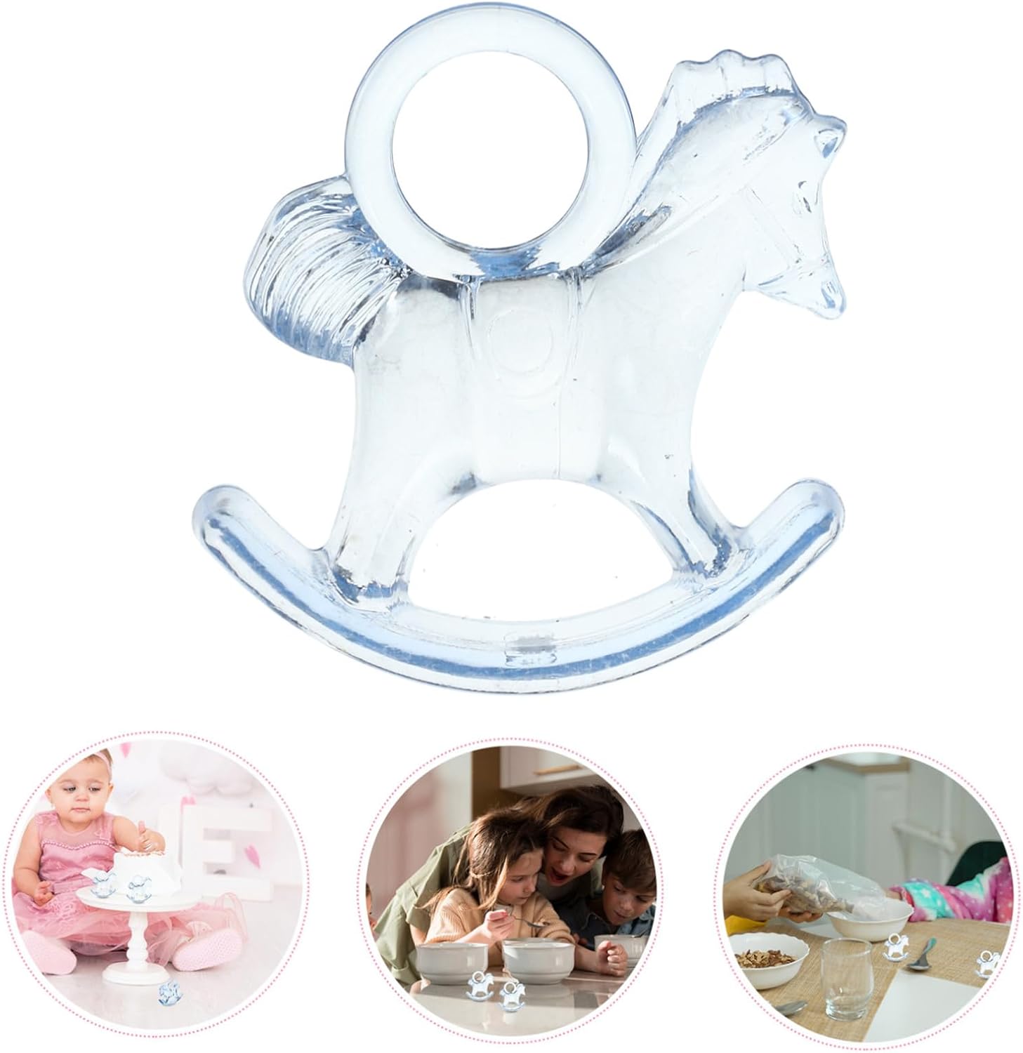 48pcs Acrylic Rocking Horse Decorations for Boys Girls