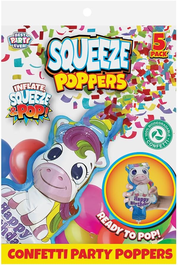 Best Party Ever Unicorn Birthday Squeeze Popper 2 Pack