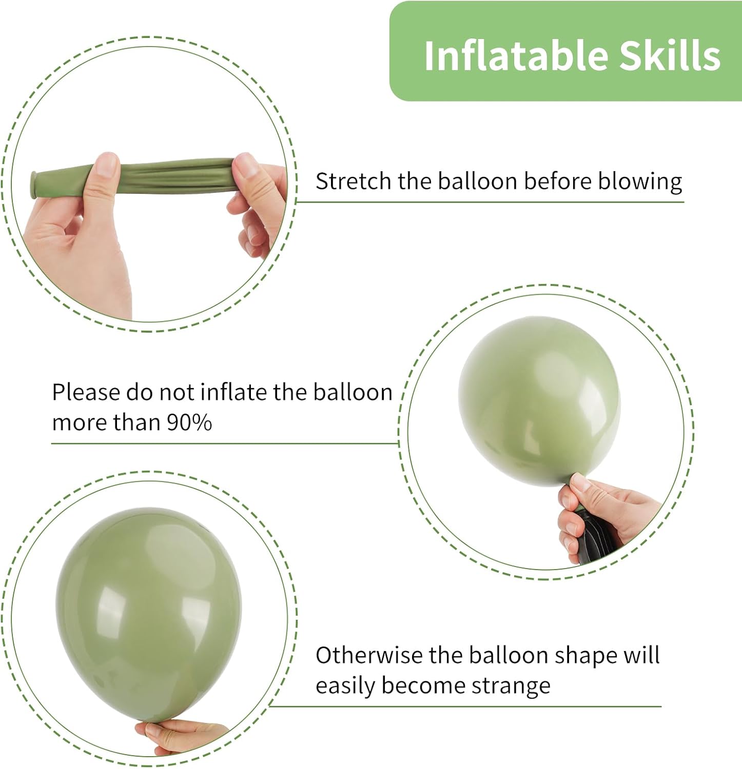 RUBFAC 65 Pcs 12 Inch Green Gold Confetti Balloons Kit with Ribbons