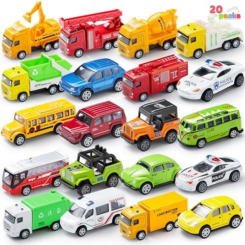 JOYIN 20PCS Die Cast Pull Back Cars Toy Set