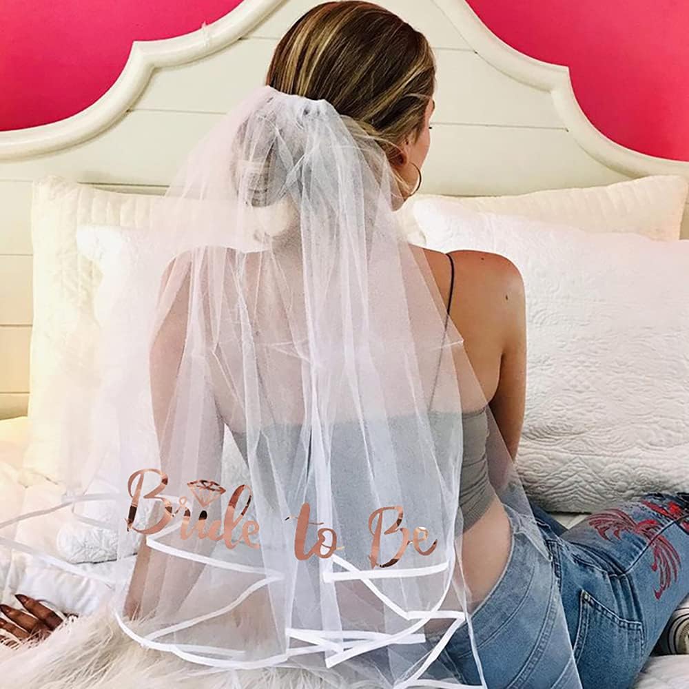 Delphinus Bride to Be Set 3 Pack Tiara Veil Sash Accessories