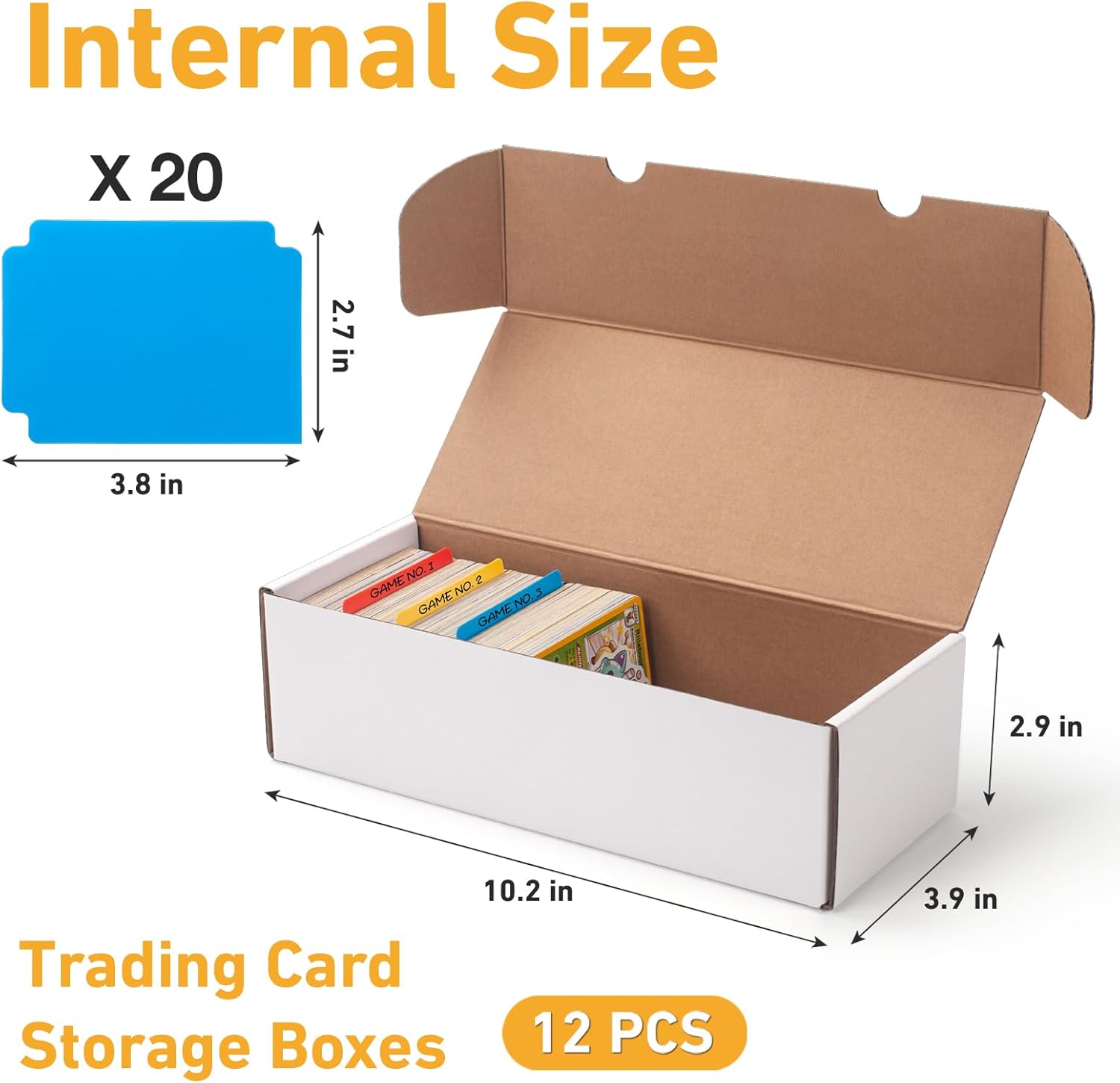 12 Pack Trading Card Storage Boxes with Dividers