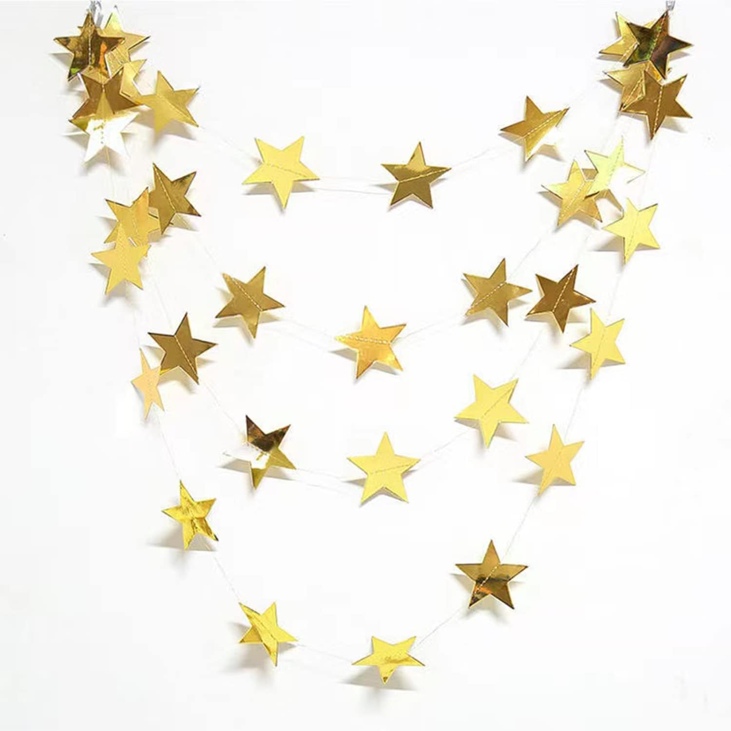 Yzurbu 130ft Gold Star Garland 10 Strings Decor