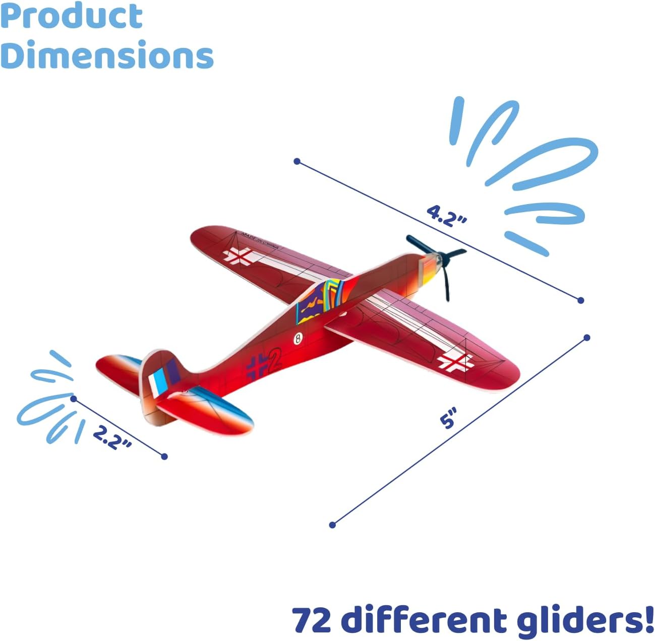 Neliblu 72 Piece Carnival Prize Pack Foam Airplanes for Kids