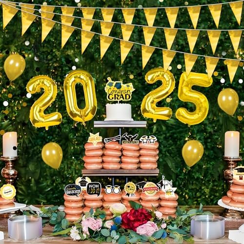 65FT Gold Glitter Triangle Pennant Banner Flag for Celebrations