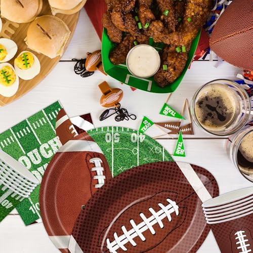 Football Party Supplies Kit Serve 24 Includes Plates Cups Napkins Banner Tablecloth