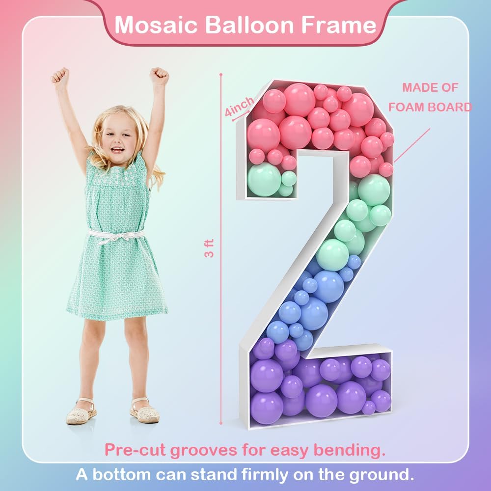 3 Feet Tall Balloon Mosaic Frame Decor Kit