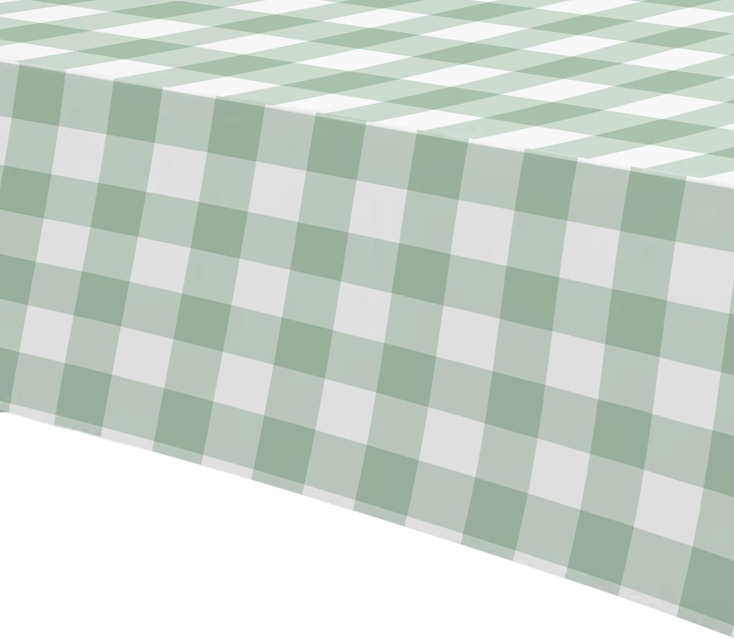 Sage Green Gingham Tablecloth 3 Pack for Birthday and Baby Shower