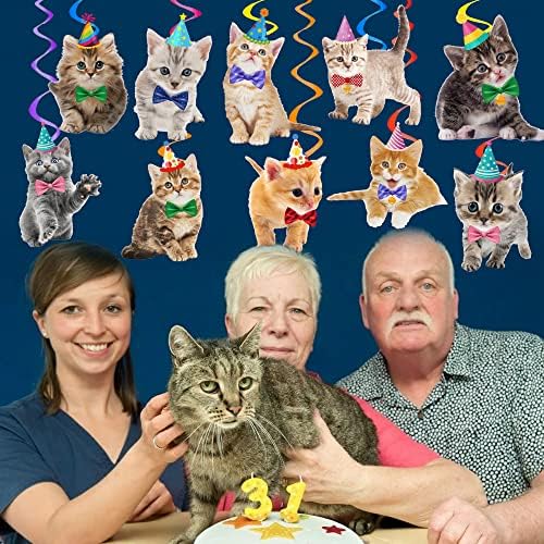 20Pcs Cat Themed Hanging Swirl Decorations