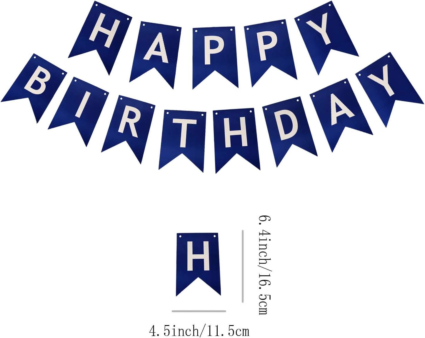 Blue Happy Birthday Banner DIY Decoration Flags