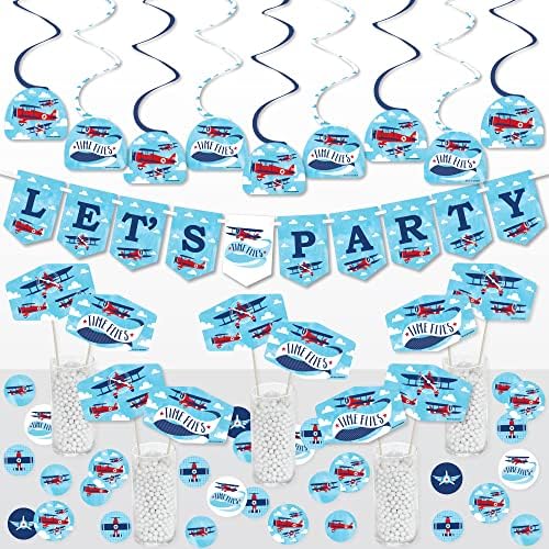 Big Dot of Happiness Airplane Party Decor 51 Pieces Set