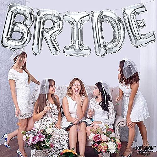 KatchOn Giant Bride Balloons Silver 40 Inch