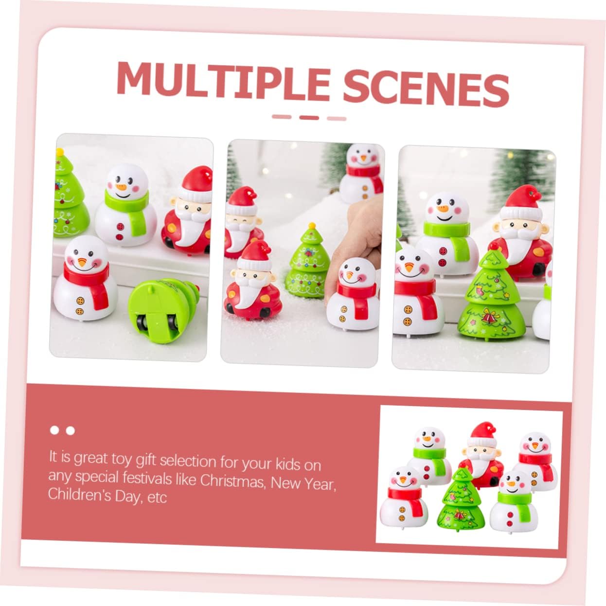 VANZACK 6pcs Christmas Pull Back Cars for Kids and Parties