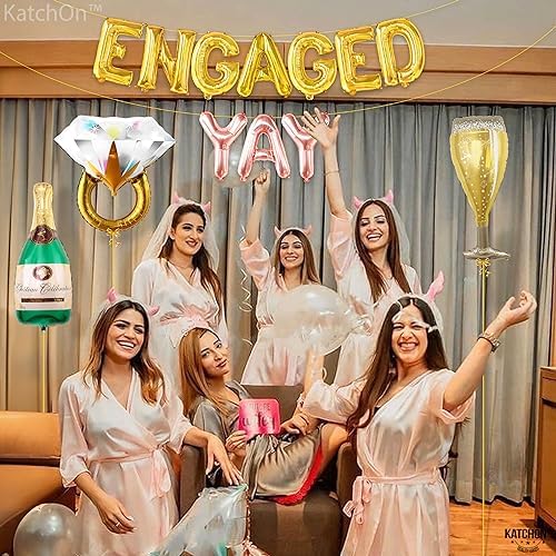 KatchOn Yay Engaged Balloons Set - 37 Inch Pack of 13