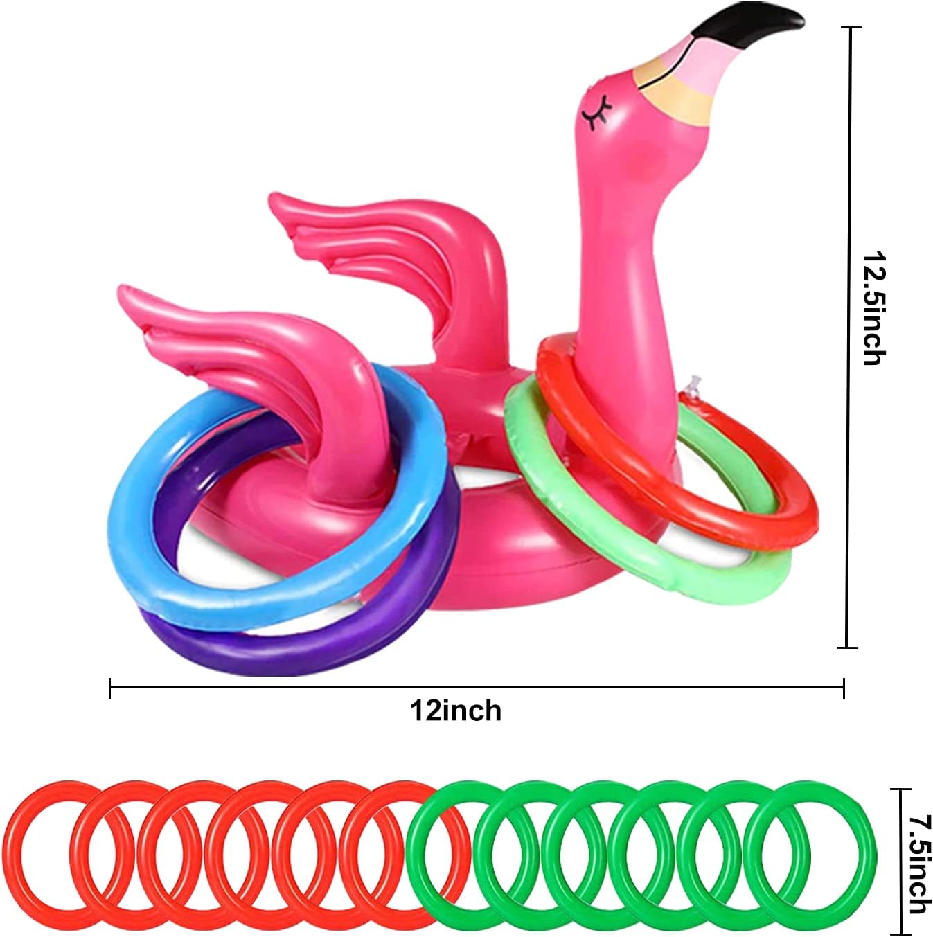 Camlinbo 15 Pcs Inflatable Flamingo Pool Game Set