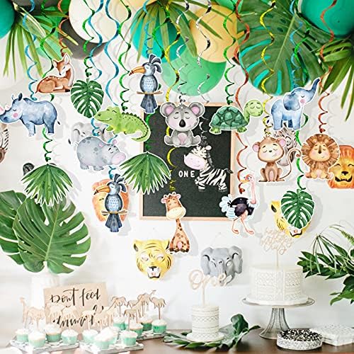 Jungle Animal Foil Ceiling Streamers 30 Pack Party Decor