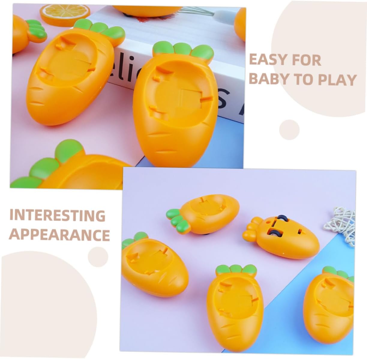PENIKOKO Easter Mini Pull Back Cars with Rabbit and Carrot Design