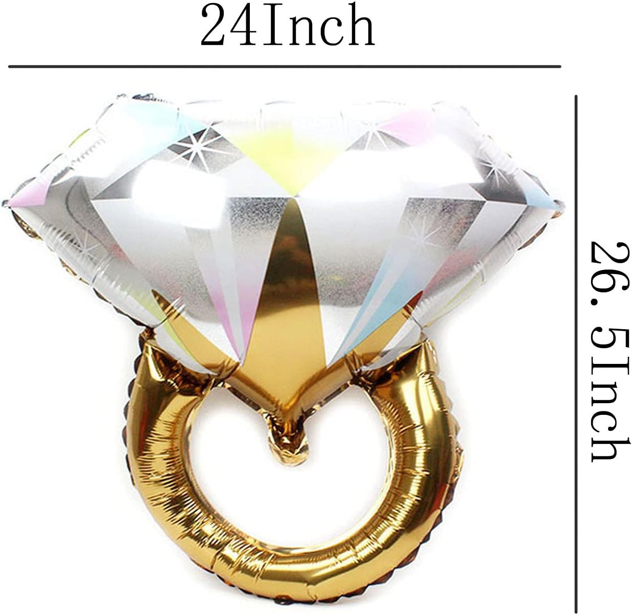 4pcs Diamond Engagement Ring Mylar Balloons for Wedding Parties