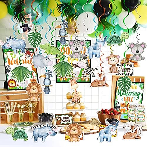 Jungle Animal Foil Ceiling Streamers 30 Pack Party Decor