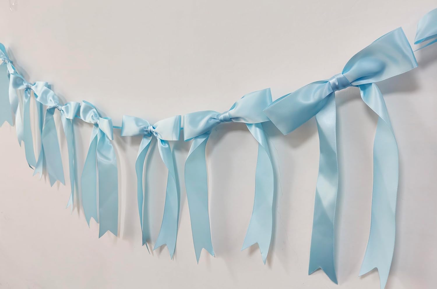 Blue Bow Garland Banner for Bachelorette Party Decor