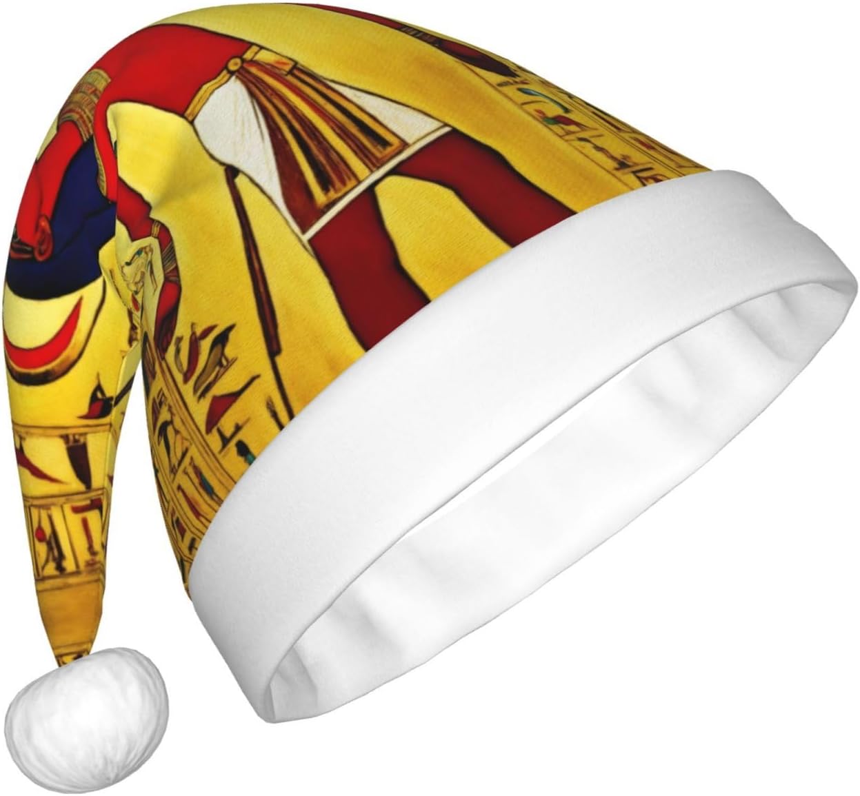 Ancient Egypt Design Christmas Santa Hat Plush for Adults