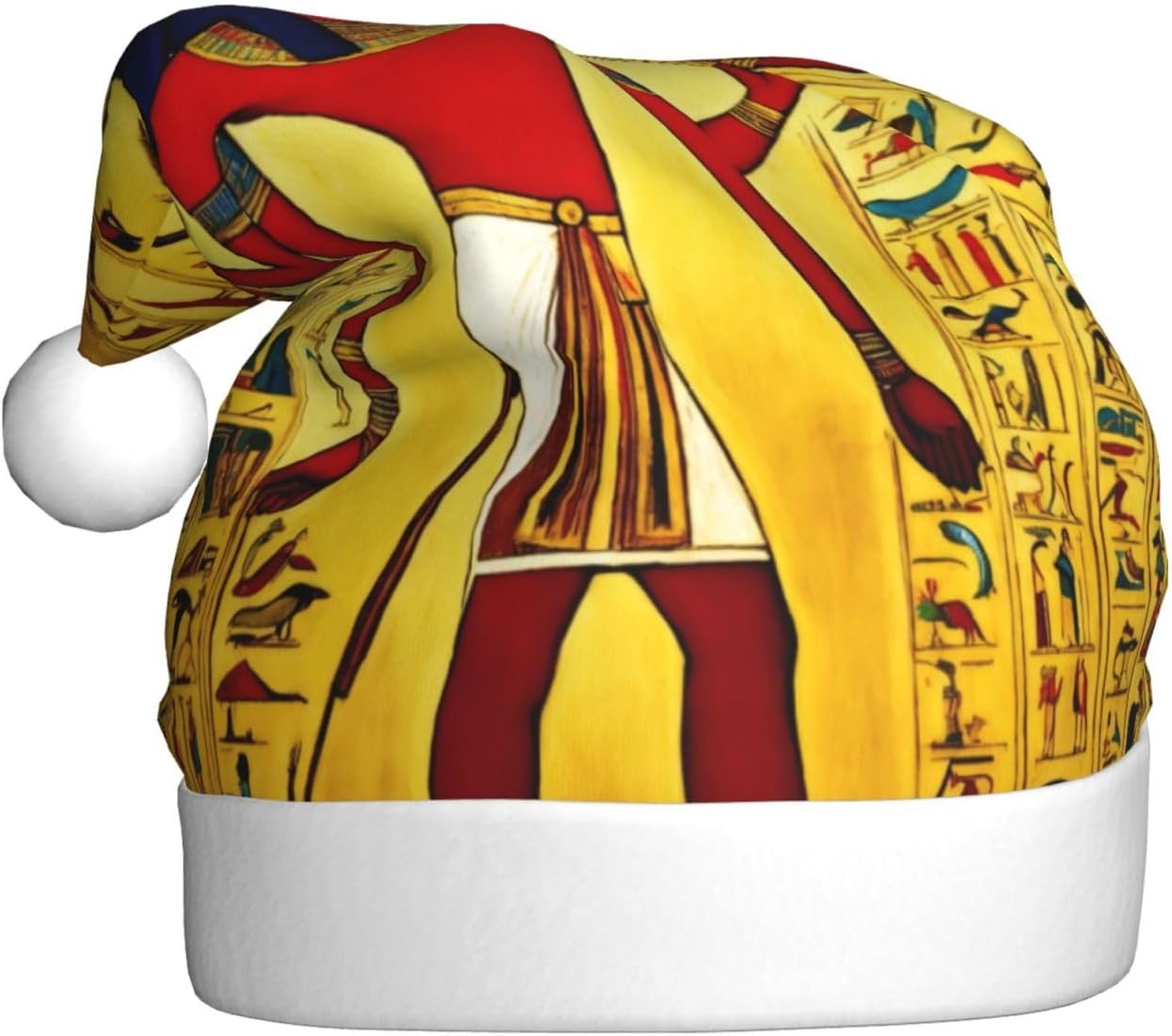 Ancient Egypt Design Christmas Santa Hat Plush for Adults
