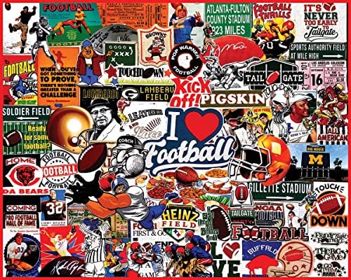 White Mountain I Love Football 1000 Piece Jigsaw Puzzle