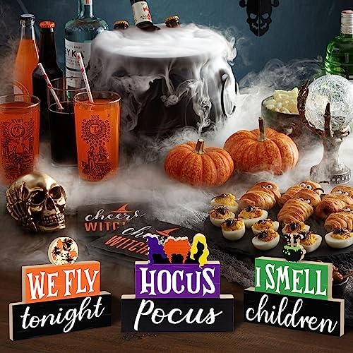 Halloween Wooden Signs 3PCS Table Decorations