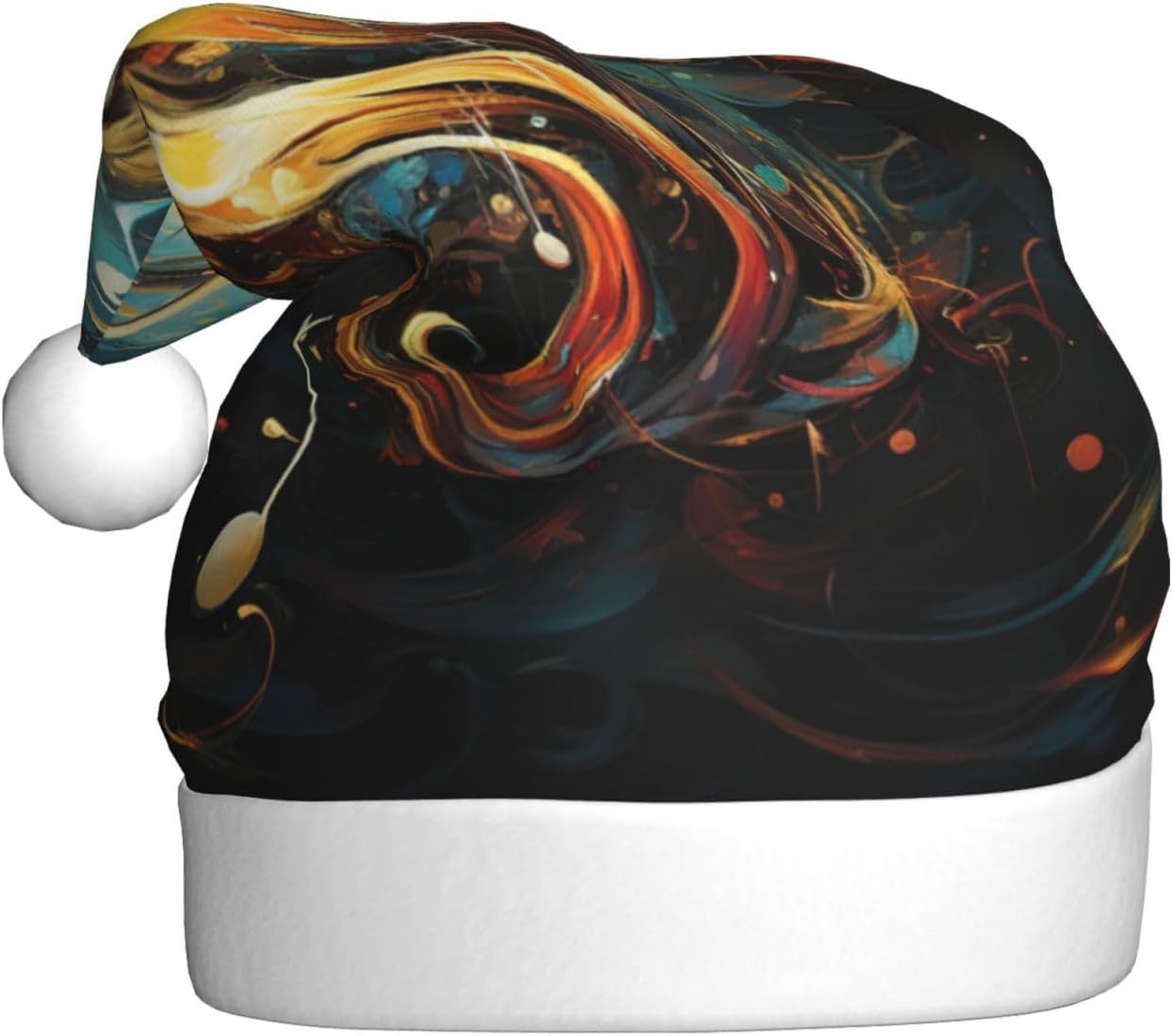 Music Symbol Christmas Santa Hat Plush Funny Adult Party Hat