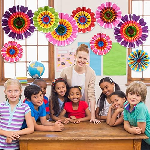 Outus Spring Flower Fan Decorations 9 Pcs Set