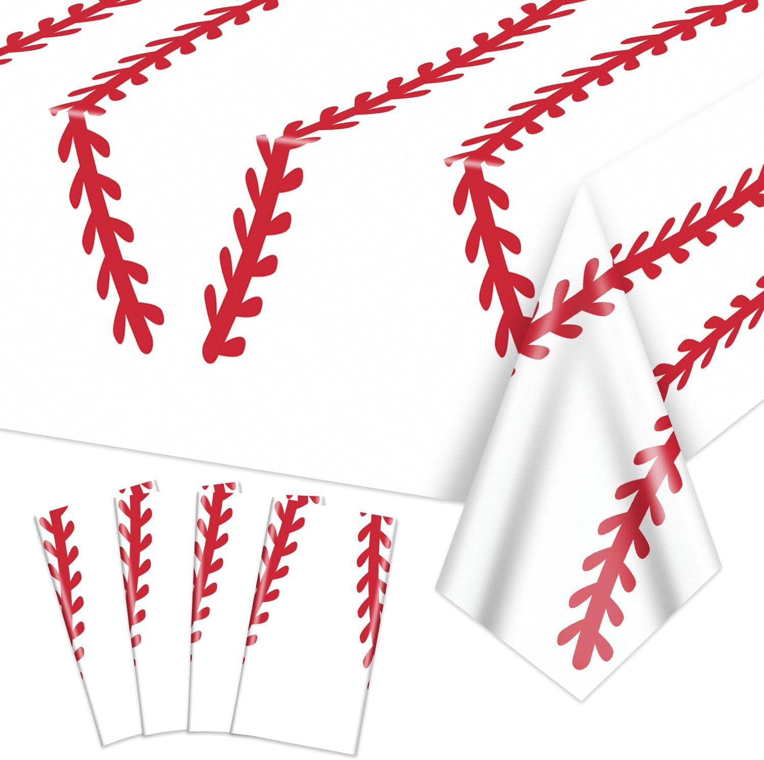 4 Pack Baseball Tablecloths - Rectangular Sports Party Covers for Kids