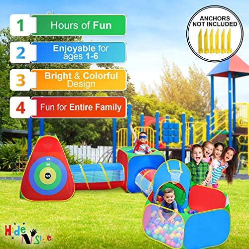 Hide N Side 5pc Kids Ball Pit Tents and Tunnels Playset