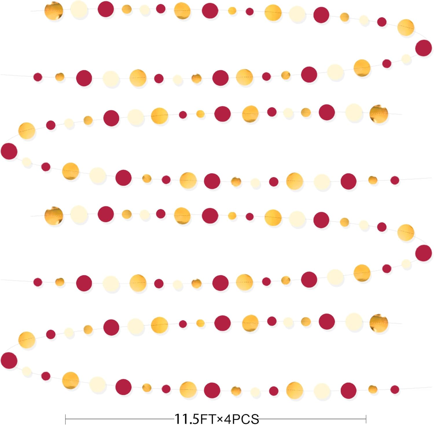 46 Ft Maroon Gold Party Garland Decorations