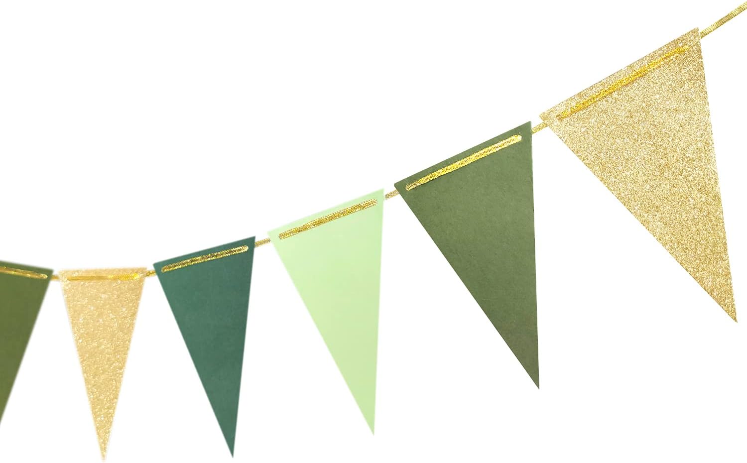Letjolt Green Triangle Banner Decoration for Birthday and Party