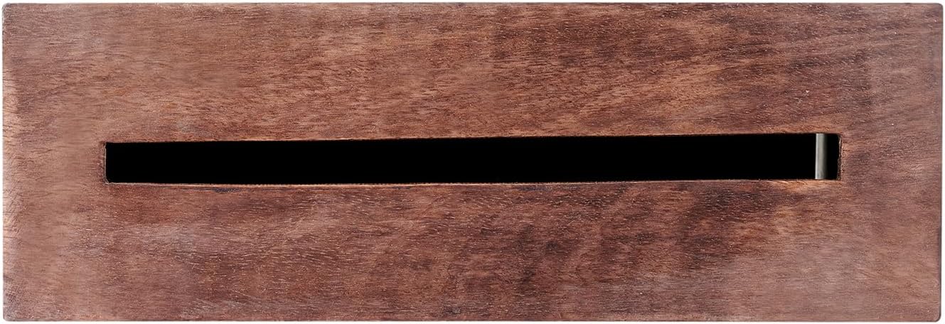 Wedding Card Box with Slit and Lock - Walnut