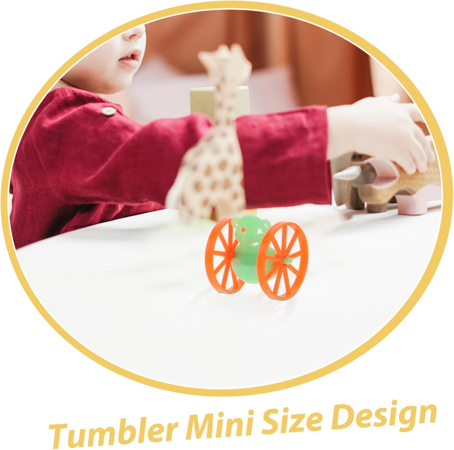 Hemoton 50pcs Rolling Tumbler Toy Wheels Mini Tumbler Toys for Kids Parties