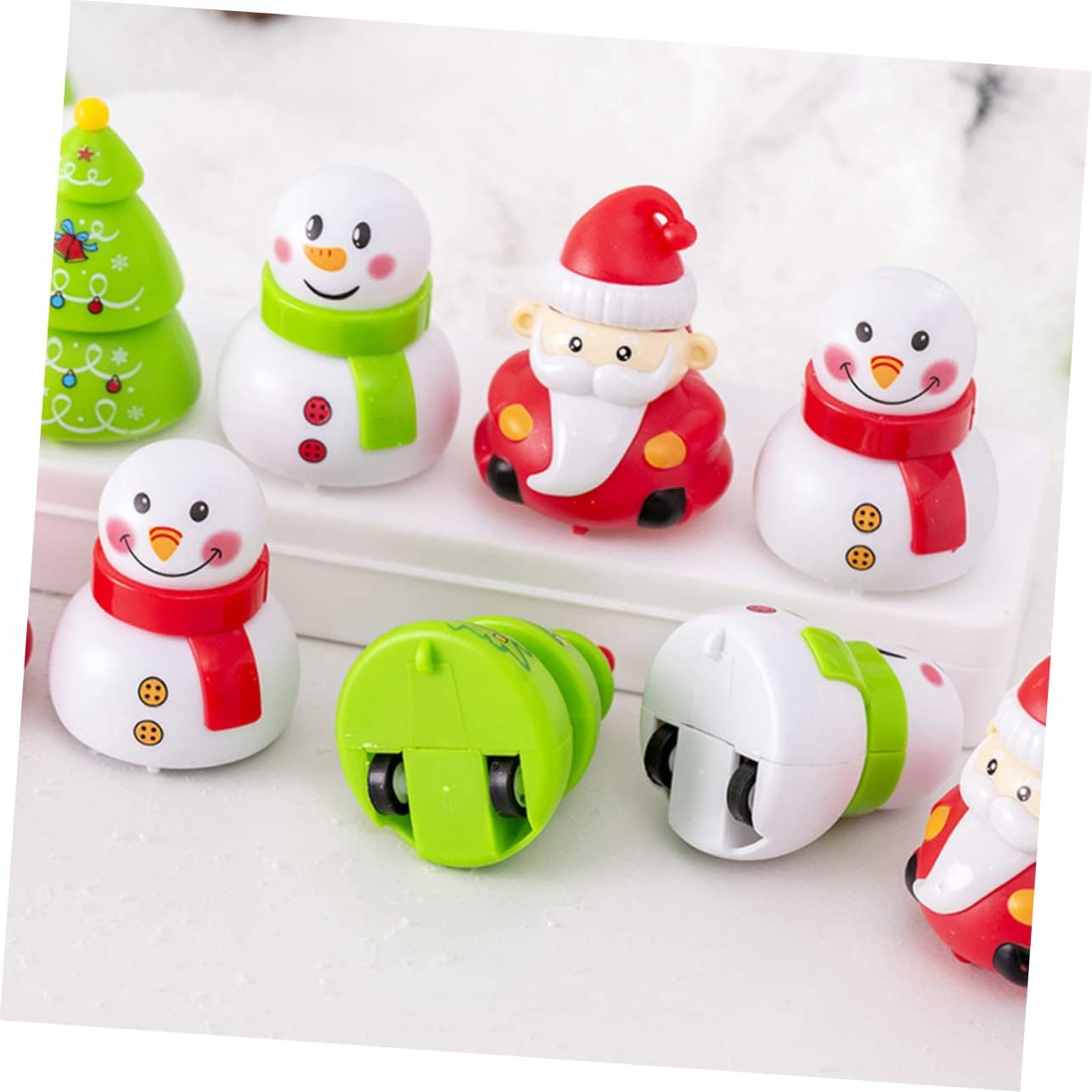 VANZACK 6pcs Christmas Pull Back Cars for Kids and Parties