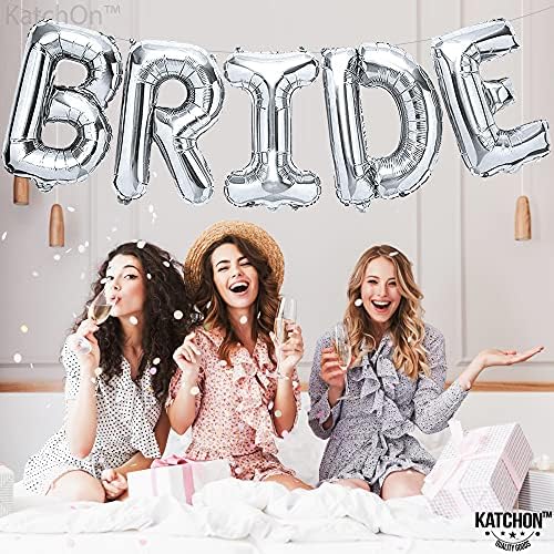 KatchOn Giant Bride Balloons Silver 40 Inch