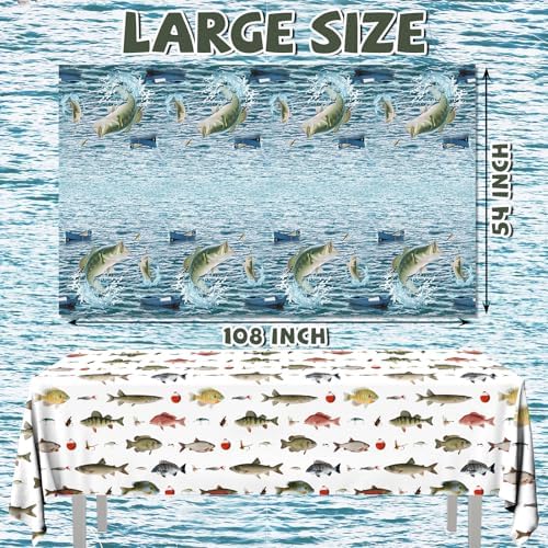 Juweked 2Pcs Fishing Table Cloth for Party Decorations