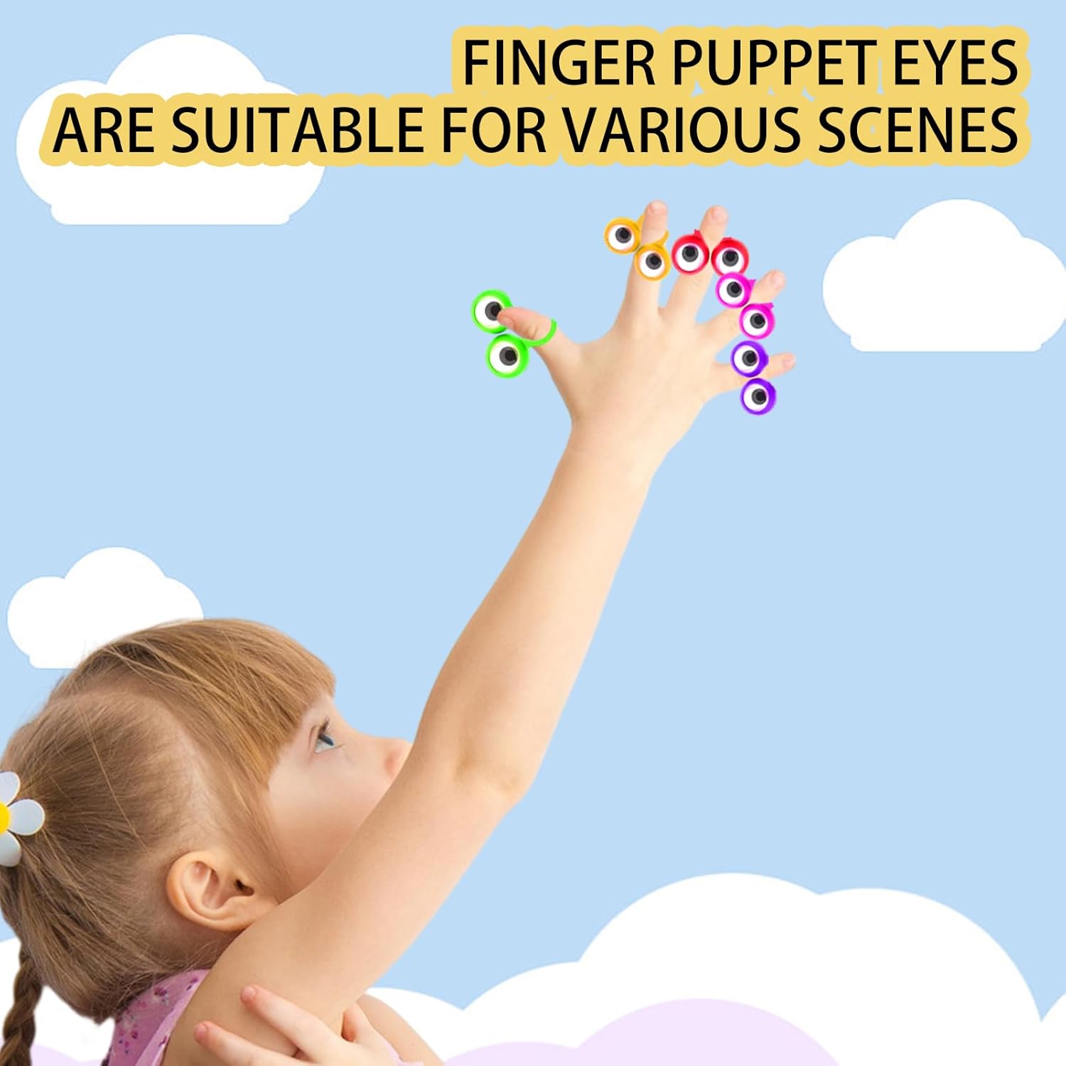 100 PCS Eye Finger Puppets Toy Set for Kids